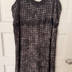 Addition Elle Love & Legend Plaid Slip Dress w/ Lace Trim (Size US 18)